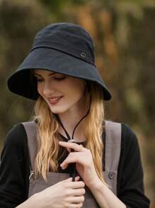 1pc 2025 New Summer Sun Hat For Women, Neck Cover, Fashionable Large Brim UV Protection Sunhat