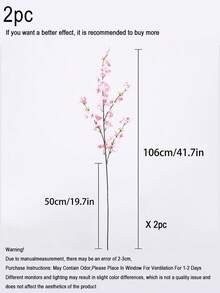 3 件人造花樱花树枝 41.7 英寸假丝绸樱花花、桃花、绿色仿真植物、青梅装饰、花瓶、婚礼、派对、客厅、卧室、DIY 墙壁、书桌填充物。用于家庭婚礼派对景观 DIY 装饰樱花丝绸花树装饰