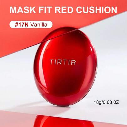 TIRTIR 红色气垫粉底液，轻盈遮瑕，持久缎光妆效，18克BB霜，纯素配方