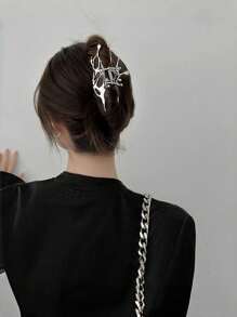 Hair Clips 1pc Women's Fashionable Exquisite Alloy Resin Hair Claw Clip, Hollow Design High-Sense Hair Accessory Hair Accessories, School Stuff, College Fall Winter For Vacation Outfits Woman