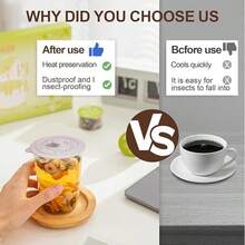 1 个硅胶杯盖 - 通用防尘杯盖，适用于马克杯、茶杯、玻璃杯 - 北欧风格灰色、黄色、黑色、白色等 - 适用于办公室和家庭使用 - 送给家人、同事、朋友的完美礼物 - 万圣节、圣诞节的理想选择