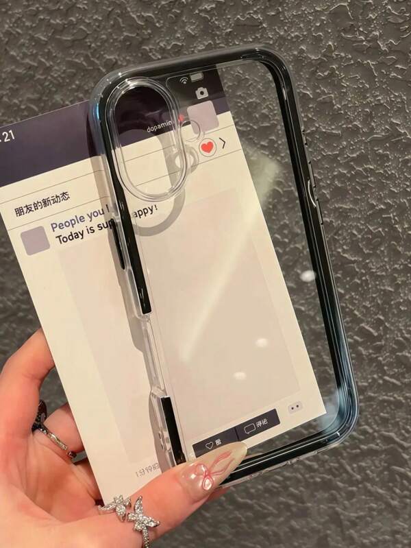 Funda de teléfono inteligente de moda Apple con una sensación de alta gama, un material grueso y duro de tres en uno, un marco de unicolor colorido, una carcasa de teléfono creativa personalizada de color rosa, blanco, negro, azul, verde, minimalista y simple con protección contra caídas, cobertura total y sensación transparente y colorida, compatible con iPhone, resistente al agua, a los golpes, a las caídas y a los arañazos