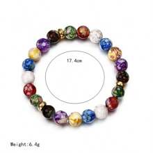 1 pieza Pulsera de cuentas de turquesa verde volcánico de los chakras Reiki, joyería de equilibrio de yoga como regalo para fiestas