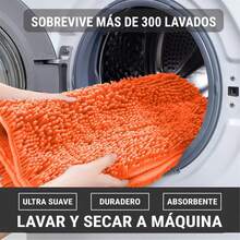 VOGRAC Paula Home - Deep Pile Chenille Bath Mat | Non-Slip, Thick, Extra Soft & Absorbent | 100% Microfiber For Shower & Bath - Orange - View 8