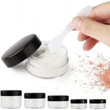 25 个迷你透明面霜罐 3g 5g 空塑料化妆品化妆罐透明样品瓶眼影霜唇膏容器，旅行必需品样品化妆品罐空迷你瓶感恩节、万圣节和圣诞节适用 - 黑色 - 查看 5