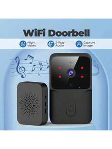 涂鸦智能视频门铃，高清安全摄像头，夜视，运动传感器，双向音频，无线，可充电电池，通过应用程序控制家庭安全 - 彩色 - 查看 7