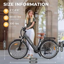 WIND HORSE 26" Electric Bike For Adults With 36V 13AH Removable Battery And Up To 50 Miles 20MPH, 350W Motor (PEAK 750W), 7-Speed, Commuter Ebike With Lockable Suspension Fork For Commuting Leisure Adults Teens Gift