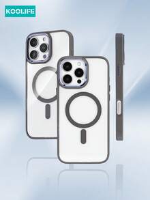 Koolife 1件裝適用於 18 Pro/18 Pro Max/17 Pro Max/Apple 17/Apple 17 Pro/Apple 17 Air/16/16 Pro/16 Plus/16 Pro Max/11/12/13/14/15 Pro Max 加厚防摔 TPU+PC 磁吸保護殼，極致防護，透明材質還原原機顏色 - 鈦金灰 - 查看 3