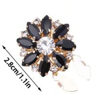 2 件套女士衬衫和连衣裙套装，配有水钻和人造珍珠花卉纽扣、无缝铜纽扣礼物 - 彩色 - 查看 11