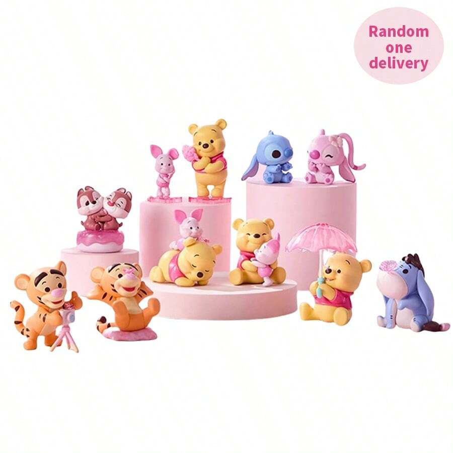 MINISO Disney Sakura Season 系列 Spring Whisper 公仔盲盒,細節精緻,春季裝飾與收藏的完美選擇,適合桌面裝飾、生日禮物、節日禮物(1件,隨機發貨) - 彩色 - 查看 1