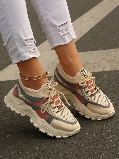 Zapatos deportivos para mujer para exteriores, antideslizantes, de suela blanda, transpirables, con cordones y planos, adecuados para senderismo, correr, fitness, trabajo, fiesta y uso casual de moda