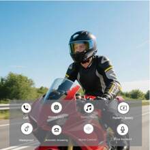 Kihous 1pc L8 Soft Tube Mic Motorcycle Wireless Motorcycle Helmet Headset Bluetooth Hands-Free Call Phone Motorcycle Waterproof Earphone Music Player Moto Helmet