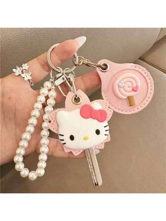 Sanrio Sanrio 1st Cartoon Sanrio Hello Kitty schattige kaarthouder mini sleutelhanger, kaartbeschermer, ronde kaarthouder, geschikt voor Halloween, Kerstmis, afstudeercadeaus, woonaccessoires, cadeaus voor vriendinnen, kleine cadeaus, feestgunsten, verjaardagscadeaus voor vrienden, afstudeercadeaus voor klasgenoten, schoolspullen, sleutelhanger auto-accessoires Goth Y2K
