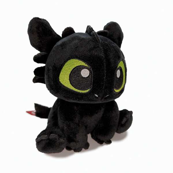 Spin Master Serie Domador de Dragones Oficialmente Autorizada - Lindo Toothless de 13 cm de altura Llavero colgante y gancho para mochila de peluche, Figura sentada de juguete suave, Regalo de cumpleaños para amigos