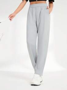 New Arrival Sports Casual Pants With Pockets, Women Trousers - Grey - View 2
