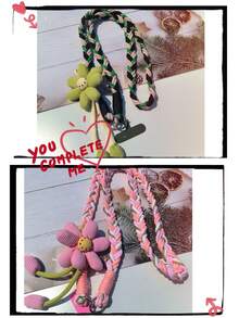 DUDU GOURMANT-Portable Flower Phone Lanyard, Universal Phone Crossbody Strap Wristband Lanyard-2PCS. FASHIONABLE & PORTABLE CROSS-BODY PHONE LANYARD: This Colorful Braided Strap With Flower Accessories Is Fashionable And Beautiful. The Cross-Body Phone Lanyard Is Easy To Carry And Versatile.
