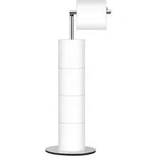 Toilet Paper Holder Stand, Free Standing Toilet Paper Roll Holder With Reserve, Modern Bathroom Toilet Paper Stand For 4 Rolls