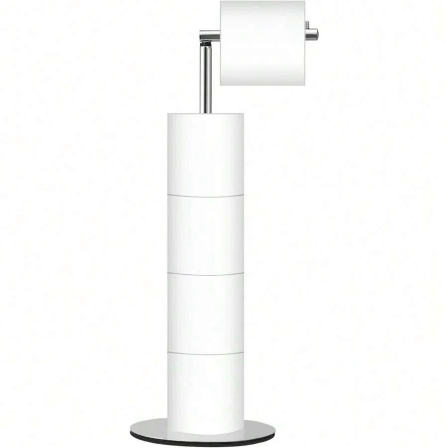 Toilet Paper Holder Stand, Free Standing Toilet Paper Roll Holder With Reserve, Modern Bathroom Toilet Paper Stand For 4 Rolls