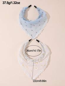 2pcs Women's Hair Accessories Bohemian Style Minimalist Elegant Rose Daisy Print Lace Trim Print Headband For Daily & Holiday Outfit Pairing, Hair Band, Hair Hoop, Autumn - Multicolor - View 5