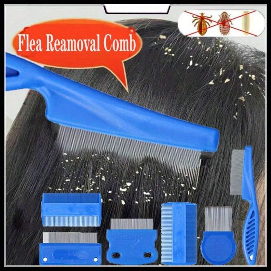 6pcs Lice Comb Set - Easy Lice & Nit Removal, Long-Lasting Undistorted Anti-Dandruff Comb