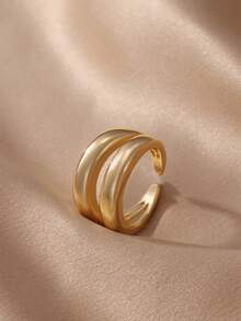 1枚简约不锈钢花朵开口戒指，适合女性日常、节日、派对佩戴，也可作为母亲节礼物 - 花朵 - 查看 20