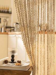 1 pièce/2 pièces Rideau décoratif de porte à ligne filetée, rideau de diviseur à gland pour salon, chambre à coucher, paravent pliant d'entrée