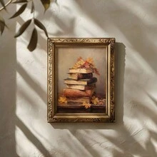 3pcs Vintage Autumn Fantasy Forest Book Bird Moody Wall Art Prints, Rustic Fall Decor Posters, Dark Academia Art Painting, Autumn Decor, Thanksgiving Decor, Ideal Gifts For Living Room, Bedroom, Wall Decor, Home And Room Decor, No Frame - Burnt Orange - View 8