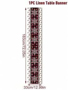 1 x bieżnik na stół z lnu świątecznego, obrus z wzorem płatka śniegu, obrus w czerwoną i czarną kratkę, dekoracja świąteczna, artykuły na imprezę świąteczną, dekoracje świąteczne, dekoracje świąteczne, dekoracje świąteczne do domu, prezenty świąteczne, - Wielokolorowe - Zobacz 8