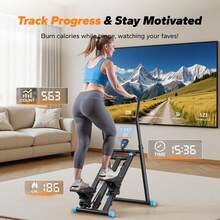 MERACH New Version Vertical Climber Machine For Full-Body Workout Equipment, Stair Stepper For Home Gym Exercise, Compact Folding Cardio Exercise Climber With Extended Step Range, Adjustable Handlebar & Pedals - màu đen - Xem 7