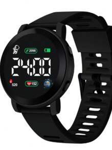 1件简约时尚休闲日常优雅学生LED宇航员手表，户外运动电子圆形腕表，夏季毕业、情人节、生日礼物 - 彩色 - 查看 1