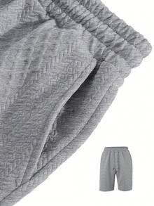 Men's Casual Sports Suits Men's Shirts And Shorts For Summer - Xám - Xem 8