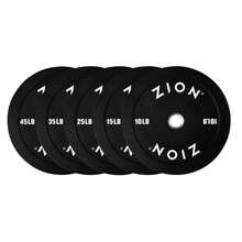 ZION Bumper Plates With Steel Hub 10-45 LB 2-Inch, Weight Plates, Pesas Para Hacer Ejercicio, Bumper Plates For Strength Training Shock Absorbing Low Bounce Technology Sport Series- Black Easy To Load And Unload, Safe, Suitable For Families And Gyms,Weightlifting,Fitness Training,Suitable As A Family Gift