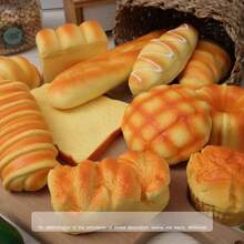 1件放松玩具揉面音乐慢回弹可爱释放毛绒玩具仿真食物面包蛋糕自带面包香味 - 彩色 - 查看 6