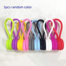 1/5/10 dây cáp từ tính, dây buộc silicon tái sử dụng, dây buộc xoắn để bó và sắp xếp các vật dụng cố định, kẹp dây quấn nam châm tủ lạnh cho tai nghe USB và móc khóa (Màu ngẫu nhiên) - Nhiều màu - Xem 12