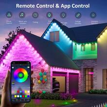 AIICRGB 500FT/300FT/200FT/100FT/50FT Permanent Outdoor Lights, Smart RGB Eave Light With APP/Remote Control, IP67 Waterproof, DIY Scene Modes, Music Sync, Timer Function, For Christmas, Party, Holiday Decor - Xem 1