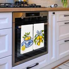 2pcs Yellow Lemon Tree Potted Plant Print Towels, 40cm*60cm Microfiber Modern Absorbent Cleaning Cloths, Cooking Baking Tea Towels, Dishcloths, Hand Towels, Super Soft, High Absorbency, Kitchen Decor, Neighbor Gift, Mom Gift, Birthday Gift, Sweet Housewarming Gift For Friends, Kitchen Accessories, Daily Necessities, Life Essentials - Multicolor - View 8
