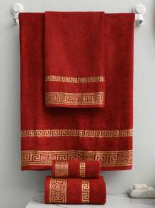 1pc Luxury Classic Jacquard Gold Thread Embroidered Soft, Absorbent, Non-Shedding, Lightweight Bath Towel, Suitable For Couples, Home, Bathroom, Pool, Hotel, Adult High-End Absorbent Quick-Dry Hair/Face Towel, Or 70*140cm Wrap Towel Shower Towels For Beaty Salon, Hotel Sports,Home Essentials, Towel, Skin Care