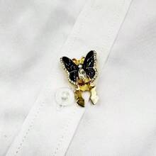 2 件套女士衬衫和连衣裙套装，配有水钻和人造珍珠花卉纽扣、无缝铜纽扣礼物 - 彩色 - 查看 6