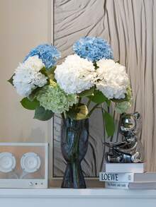 1/3/8PCS Artificial Hydrangea, Fake Hydrangea, Faux Plant, Spring Decoration, High-Quality Artificial Flower For DIY Wedding Bouquets, Parties, Home, Living Room, Kitchen, Garden, Hotel, Office, Study Room, Room Decor, Valentine's Day Gift - Blue - View 10