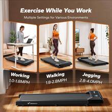 MERACH Walking Pad, Under Desk Treadmill, Portable Mini Treadmills For Home, Seamless One-Piece Molding Design, 265LBS Walkpad With Remote Control, APP, LED Display - UK Plug(220-240V) - View 6