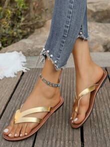 2025 Latest Women's Sandals - Toe Strap Design - Hollow Out - Home & Beach Casual - Plus Size - Versatile - Women Flat Sandals