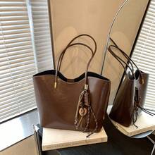 Women Crossbody - 咖色+掛件 - 查看 1