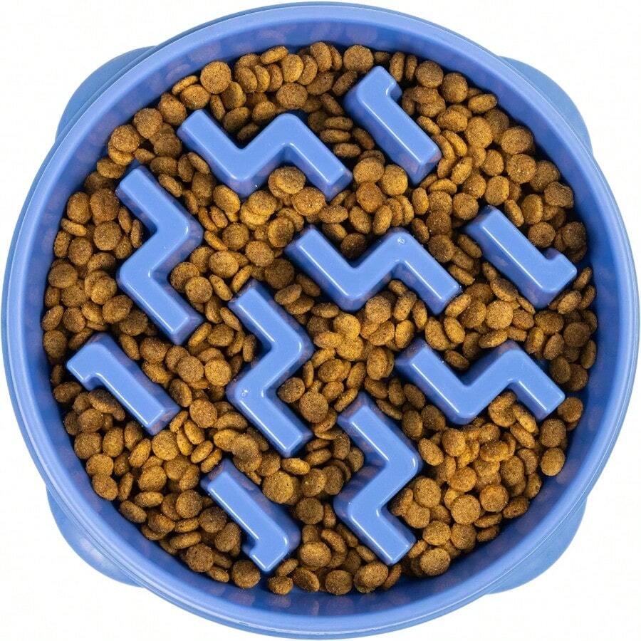 BRSHBE Fun Feeder Slo Bowl, Slow Feeder Dog Bowl, Large/Regular, Turquoise - Blue - View 1