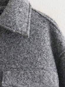 2025 Autumn/Winter Fashion Street Style Lapel Long Sleeve Double Pocket Zipper Women Jacket