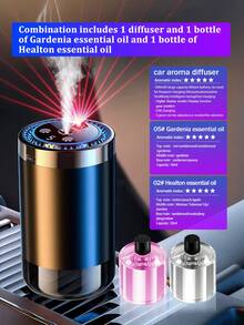 Difusor de auto inteligente -5 modos de trabajo, máquina de aromaterapia montada automáticamente en el auto con lámpara de proyección de luz de las estrellas, humidificador de aire de auto mini, difusor de aceites esenciales aromáticos, ajuste de concentración, inicio y parada automática, batería incorporada, anillo LED de color, recargable por USB, apto para autos, oficinas, baños, dormitorios, habitaciones de mascotas, 5 tipos de aceites esenciales - Multicolor - Ver 19