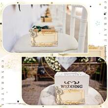 1 件婚礼钱礼品结婚卡，适用于新娘和新郎，祝贺木卡盒钱夹现金信封，适用于先生和夫人蜜月基金新婚夫妇结婚派对