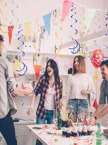 6 件/12 件（海军蓝 + 银色）金色 PVC 双尾螺旋装饰，气球尾部悬挂装饰配件，适用于生日派对、婚礼装饰，增添气氛，丝带