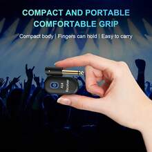 Wireless Guitar System 2.4GHz 2 Modes, Thumb-Size, 90° Rotatable, 100ft Range, Wireless Guitar Transmitter Receiver Plug & Play For Guitar, Bass, Violin, Keyboard - Black (1TX + 1RX) - 黑色 - 查看 6