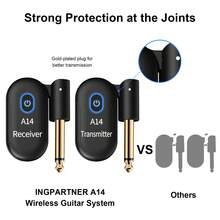 Wireless Guitar System 2.4GHz 2 Modes, Thumb-Size, 90° Rotatable, 100ft Range, Wireless Guitar Transmitter Receiver Plug & Play For Guitar, Bass, Violin, Keyboard - Black (1TX + 1RX) - 黑色 - 查看 9