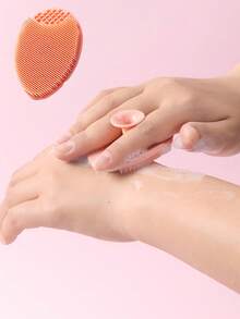 1pc Silicone Face Cleansing Brush & Exfoliating Cream, For Deep Cleansing, Soft Bristles, Blackhead & Acne Pore Care, Silicone Face & Hair Brush, Comfortable & Soft, Massages Scalp, Cleans Dirt, Baby-Grade Material, Skin Care, Beauty, Pore Brush, Face Scrubber, Face Wash, Face Cleanser - Multicolor - View 6